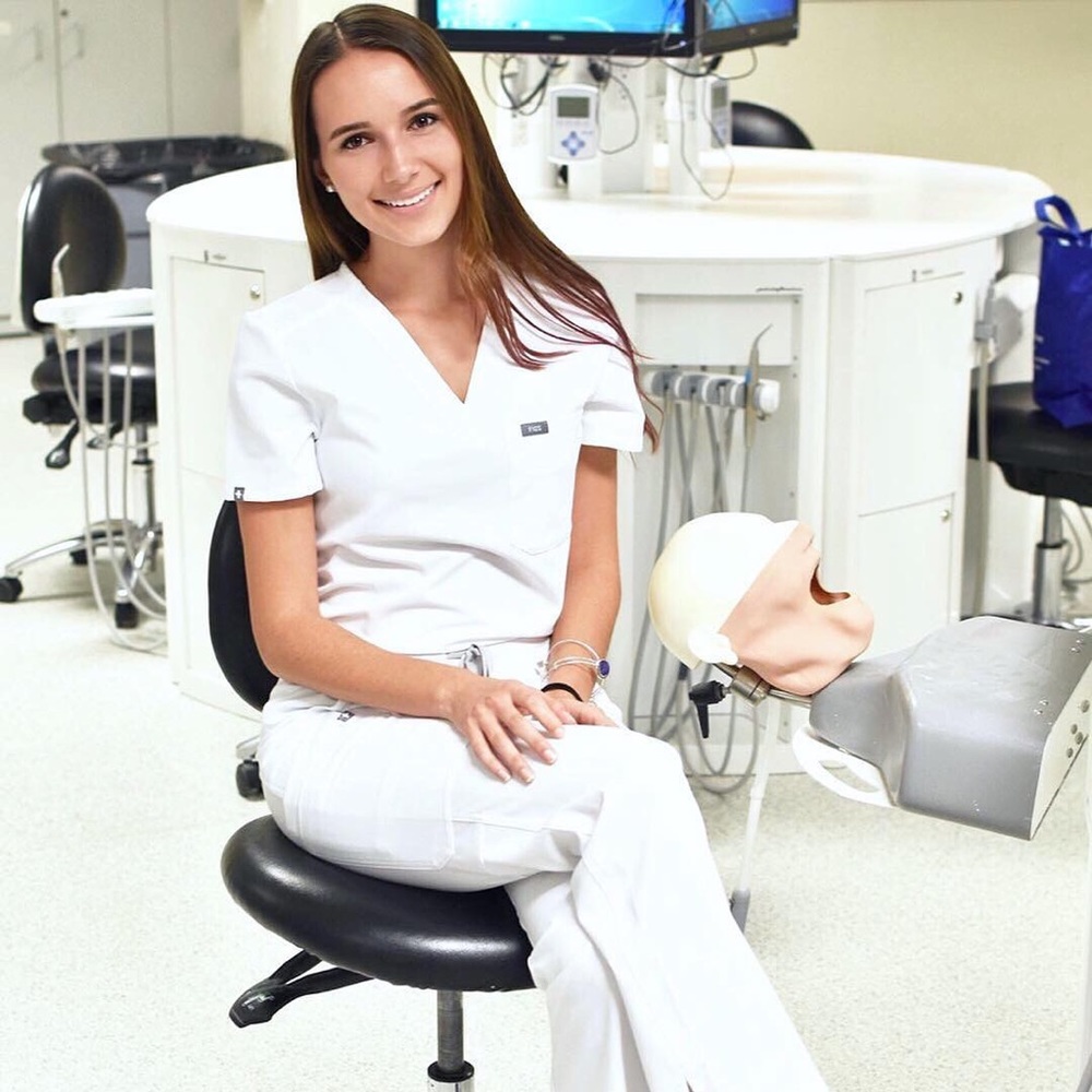 Figs White Scrub Top and Bottoms Nursing School